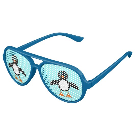 Leuke Penguin Party Shades Aviator Zonnebril (Gekanteld)