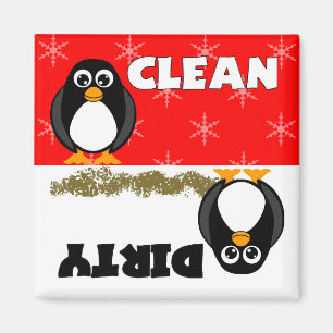 Leuke Penguin Schoon/Vuile Vaatwasser Magneet