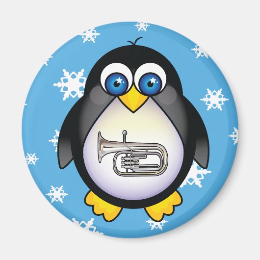 Leuke Penguin Tuba Music Magnet (Voorkant)