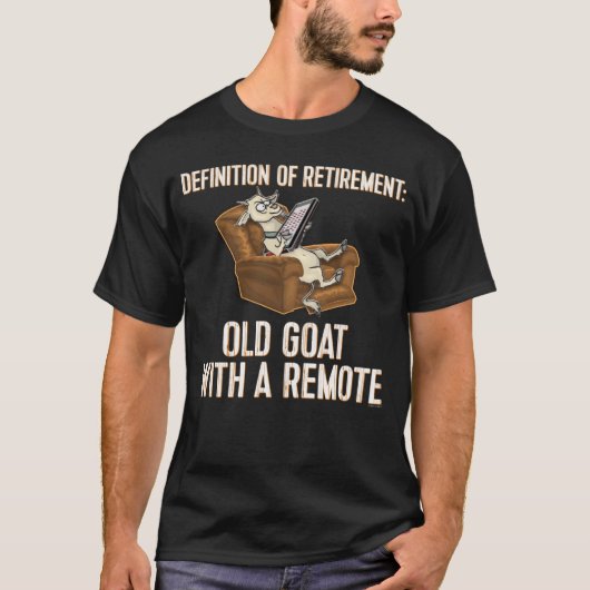 Leuke pensioen oude geit met een remote definitie t-shirt (Voorkant)
