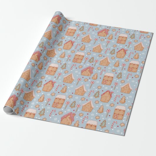 Leuke peperkoek Kerstmis Cadeaupapier (Uitgerold)
