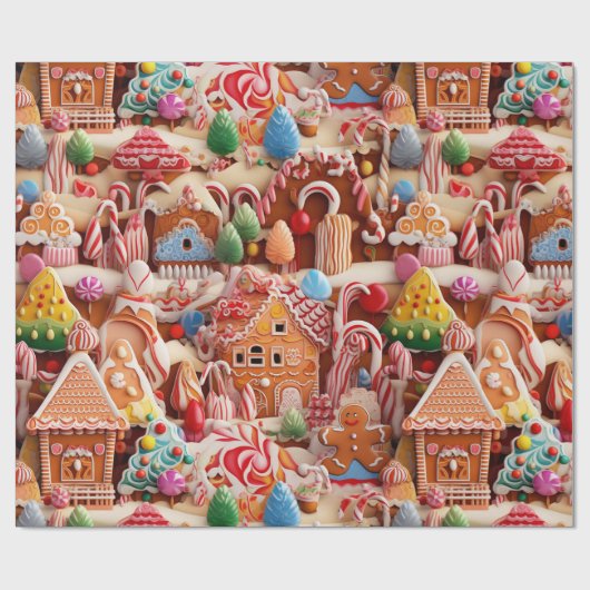 Leuke peperkoek Kerstmis Cadeaupapier (Vlak)