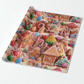 Leuke peperkoek Kerstmis Cadeaupapier (Uitgerold)