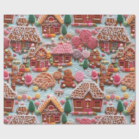 Leuke peperkoek Kerstmis Cadeaupapier (Vlak)