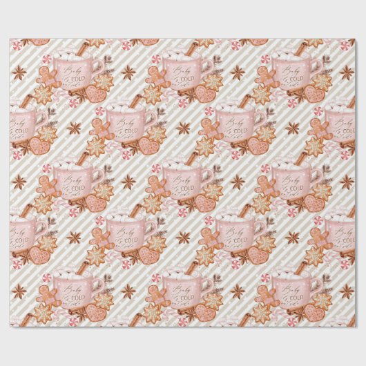 Leuke peperkoek Kerstmis Cadeaupapier (Vlak)