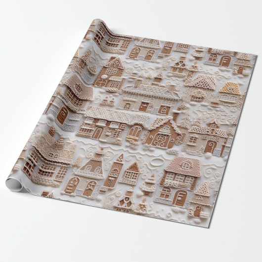 Leuke peperkoek Kerstmis Cadeaupapier (Uitgerold)