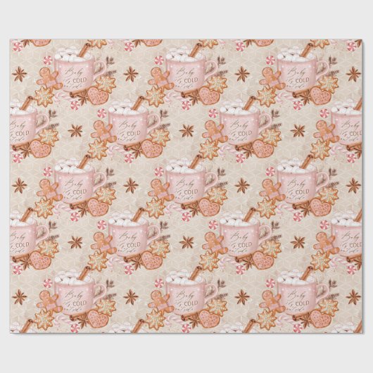 Leuke peperkoek Kerstmis Cadeaupapier (Vlak)