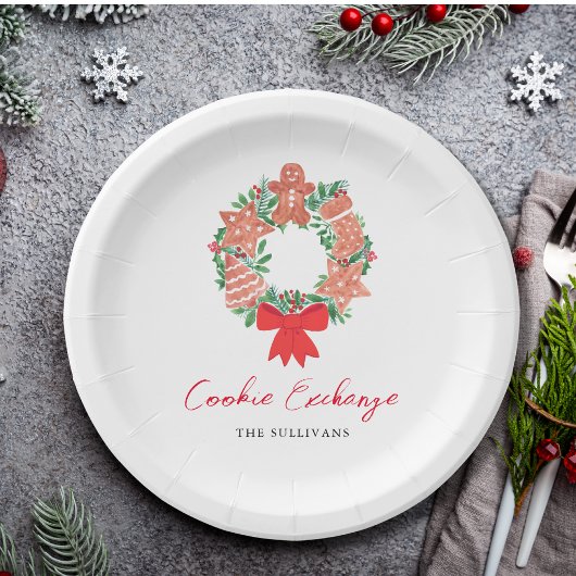 Leuke peperkoek Kerstmis Vakantie Cookie Exchange Papieren Bordje