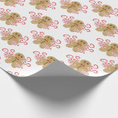 Leuke peperkoek Man & pepermunt Snoep Kerst Cadeaupapier (Hoek)