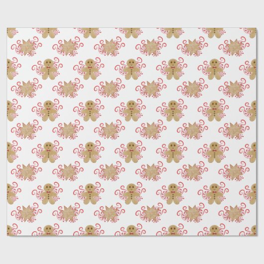 Leuke peperkoek Man & pepermunt Snoep Kerst Cadeaupapier (Vlak)