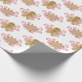 Leuke peperkoek Man & pepermunt Snoep Kerst Cadeaupapier (Hoek)