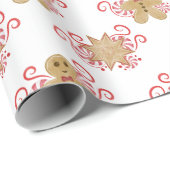 Leuke peperkoek Man & pepermunt Snoep Kerst Cadeaupapier (Rol Hoek)