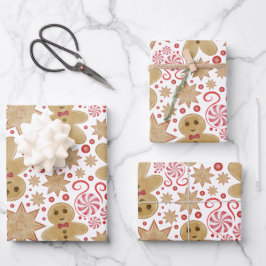 Leuke peperkoek Man & pepermunt Snoep Kerst Inpakpapier Vel