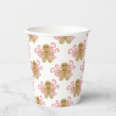 Leuke peperkoek Man & pepermunt Snoep Kerst Papieren Bekers (Voorkant)