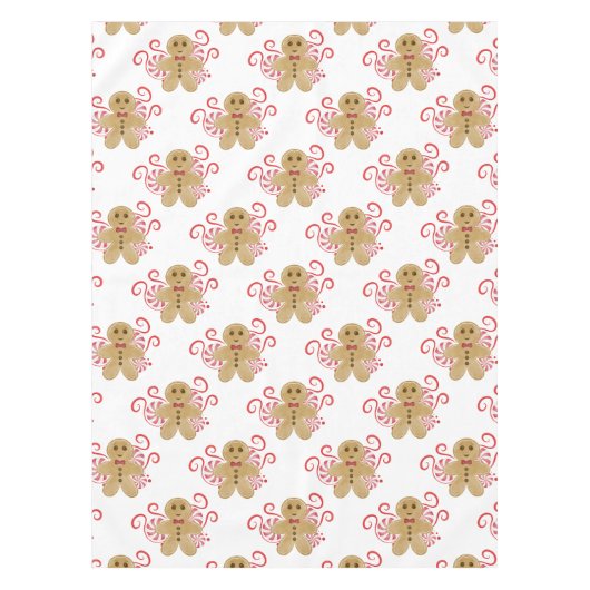 Leuke peperkoek Man & pepermunt Snoep Kerst Tafelkleed (Voorkant)