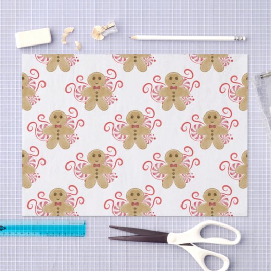 Leuke peperkoek Man & pepermunt Snoep Kerst Tissuepapier (Craft)