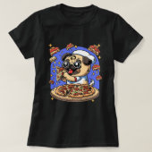 Leuke Pepperoni Pizza Pug Calzone Hond Fastfood Pu T-shirt (Design voorkant)