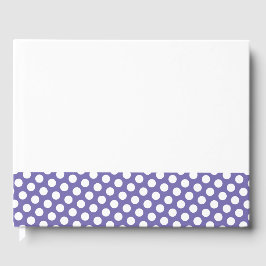 Leuke Periwinkle Edge Polka stippen op witte achte Gastenboek