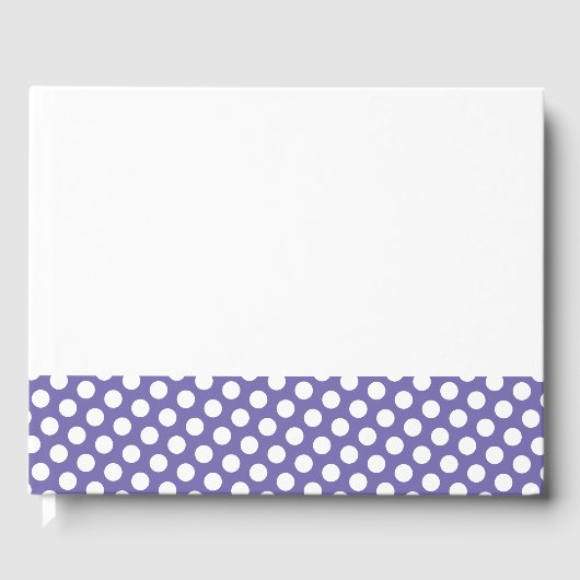 Leuke Periwinkle Edge Polka stippen op witte achte Gastenboek (Voorkant)