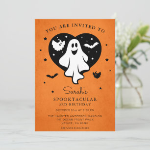 Leuke personaliseer Halloween Ghost Heart Bat Kaart