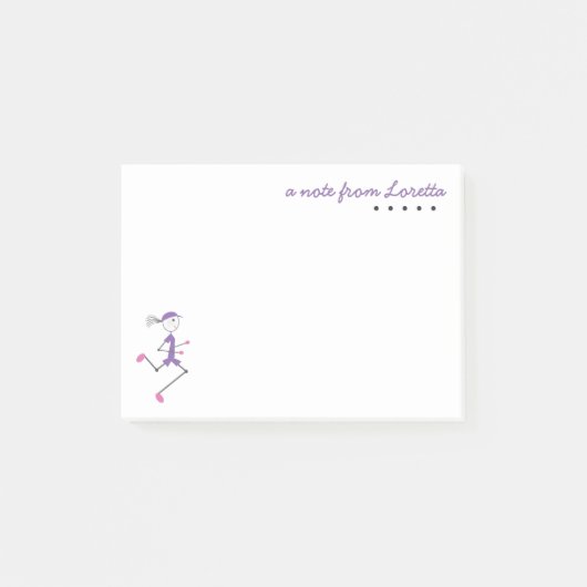 Leuke personaliseer Lady Running aangepaste naam S Post-it® Notes (Voorkant)