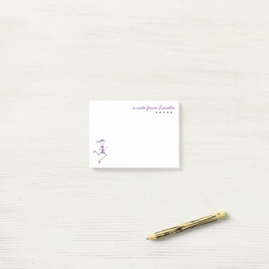 Leuke personaliseer Lady Running aangepaste naam S Post-it® Notes (Op bureau)