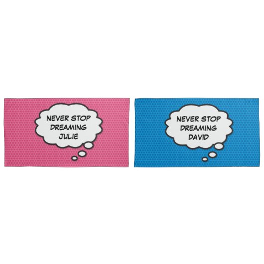 Leuke Persoonlijke NOOIT STOPPEN MET DROMEN Roze B Kussensloop (Voorkant-Set)