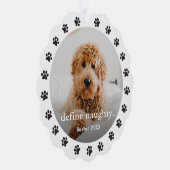 Leuke Pet Paw Print Ondeugende foto Kerstvakantie Ornament Kaart (Rechts)