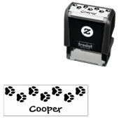Leuke Pet Paw Print Stempel met Naam Cooper (In situ)