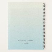 Leuke Pewter Grey Script Typografie Gepersonalisee Planner (Achterkant)