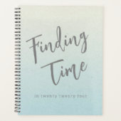 Leuke Pewter Grey Script Typografie Gepersonalisee Planner (Voorkant)