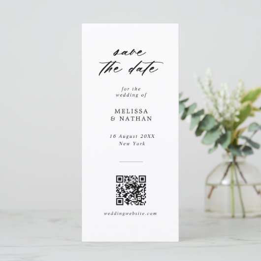 Leuke Photobooth Strip QR Code Bruiloft Save the D (Staand voorkant)