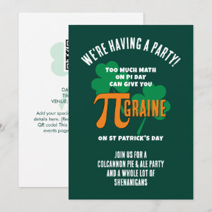 Leuke Pi-dag St. Patrick-dag QR-code-feestje Kaart