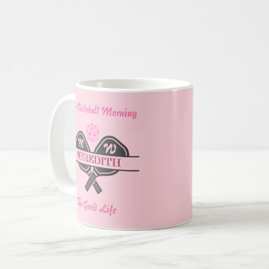 Leuke Pickleball Gal Paddles Aangepaste Naam Monog Koffiemok (Voorkant links)