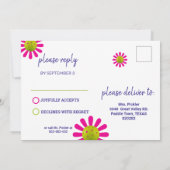 Leuke Pickleball Gelukkige verjaardag + RSVP uitno Kaart (Achterkant)