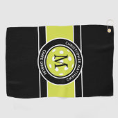 Leuke Pickleball Grappige Quote Naam Initiaal Zwar Golfhanddoek (Horizontaal)