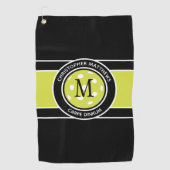 Leuke Pickleball Grappige Quote Naam Initiaal Zwar Golfhanddoek (Voorkant)