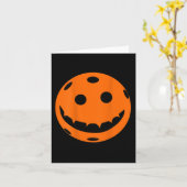 Leuke Pickleball Halloween Pompoen Terug Print Kaart (Gele Bloem)