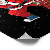 Leuke Pickleball Kerstmis Kerstman Spelen Pickleba Poster (Hoek)