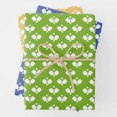 Leuke Pickleball Paddles en Ball Blue Groen Geel Inpakpapier Vel (In situ)