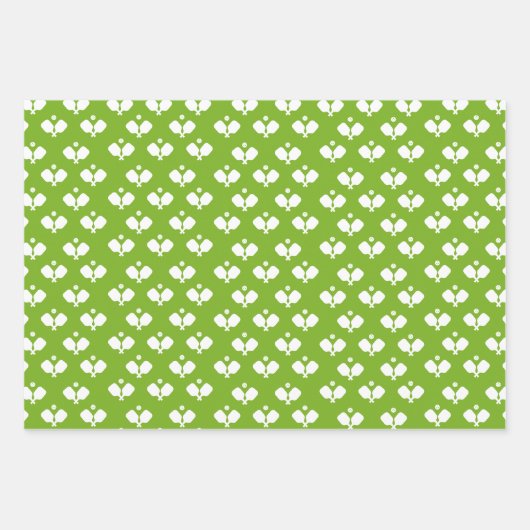 Leuke Pickleball Paddles en Ball Blue Groen Geel Inpakpapier Vel (Voorkant)