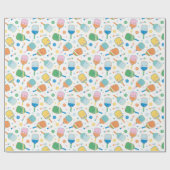 Leuke Pickleball Paddles in zachte kleuren Cadeaupapier (Vlak)