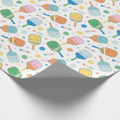 Leuke Pickleball Paddles in zachte kleuren Cadeaupapier (Hoek)