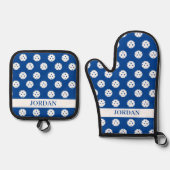 Leuke Pickleball Pattern Player Gift Aangepaste te Ovenwant & Pannenlap Set (Voorkant)