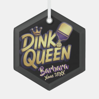 Leuke Pickleball Sporten Dink Koningin Citaat Aang Glas Ornament