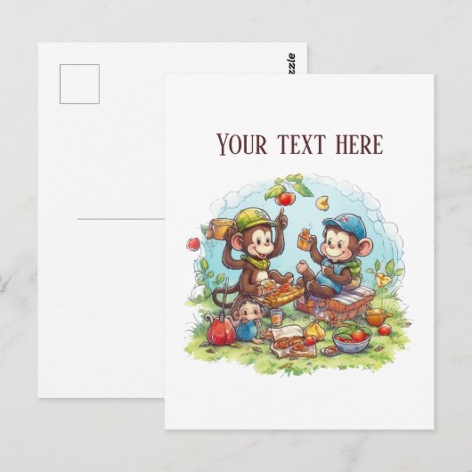 Leuke picknickapen voegen tekst toe  briefkaart (Voorkant / Achterkant)