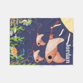 Leuke pijlstaartroggen in een diepblauw zee, fleece deken (Voorkant (Horizontaal))