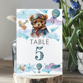 Leuke Pilot Teddy Bear Verjaardag of Baby shower Kaart