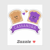 Leuke pindakaas en gelei naam sticker (Vel)