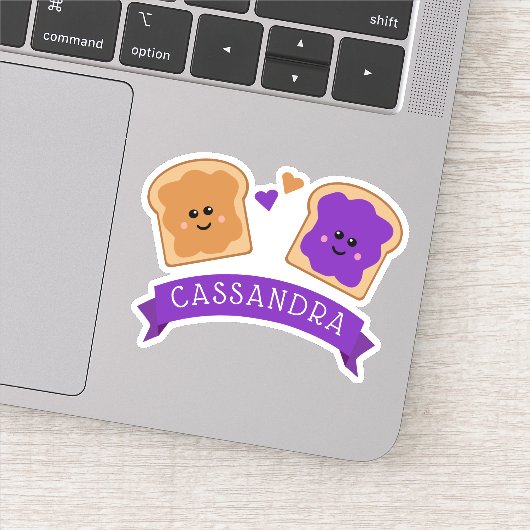 Leuke pindakaas en gelei naam sticker (Detail)